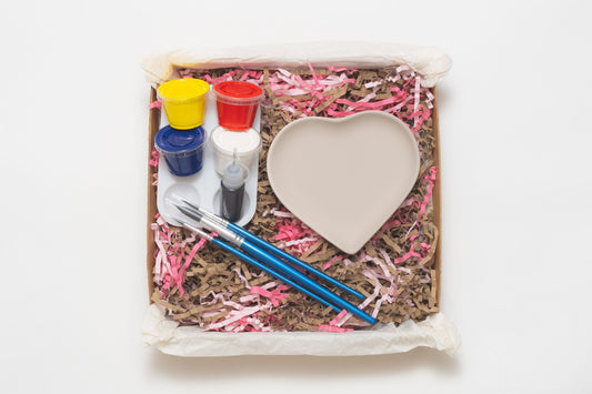 Ceramic small heart plate painting kit